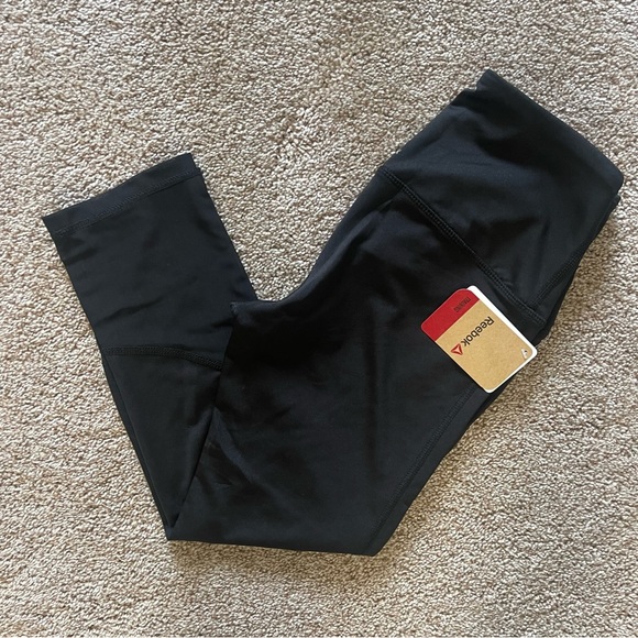 NWT Reebok Vigor High-rise Skinny Capri Black Mesh Panel Insert REW192LE07005 XS - Picture 7 of 13